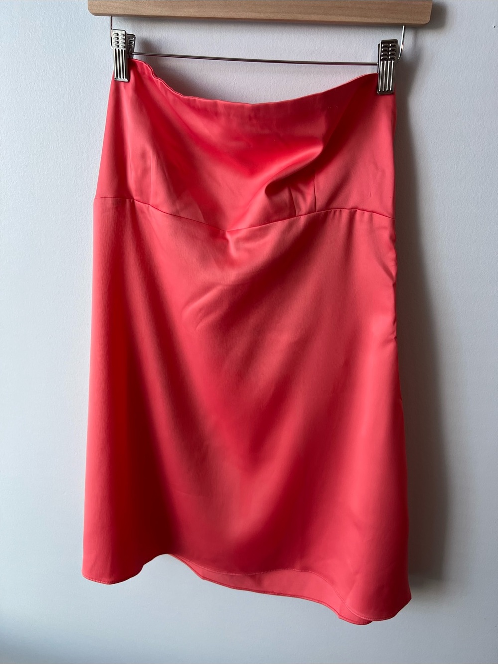 Urban Outfitters Strapless Coral Pink Satin Mini Women's Dress Size Large Bow